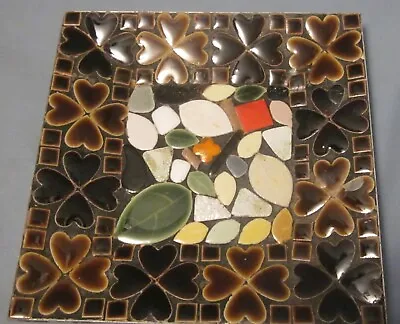 Vtg. Mosaic Tile Mid-Century Square Ashtray/Dish/Plate By Normande Art 7 3/4 Sq • $17.49