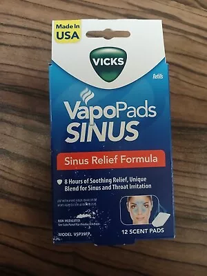VICKS VapoPads REFILLS 8hrs Of Soothing Per Pad 12 PADS - Free Shipping! • $14.99