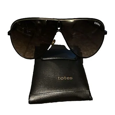 Vintage Totes Aviator Collapsible Folding Sunglasses Black Frames With Case • $25.19