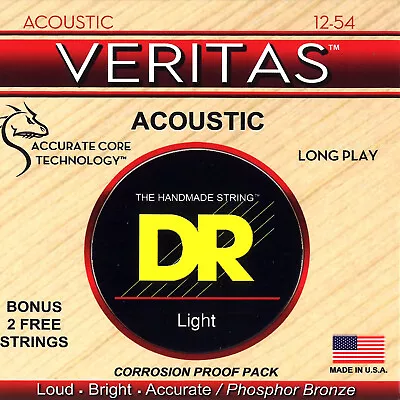 £12.95 • Buy DR VTA-12 Veritas Phosphor Bronze Acoustic Guitar Strings Light 12-54