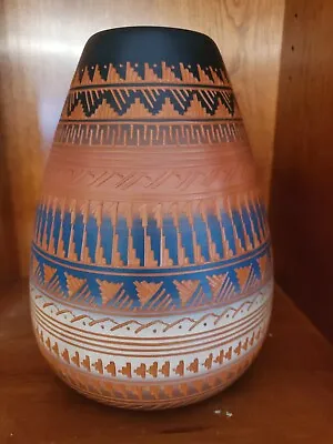 Navajo Etched Pottery Vase Signed Ernie Watchman Navajo Monument Valley  10  • $260
