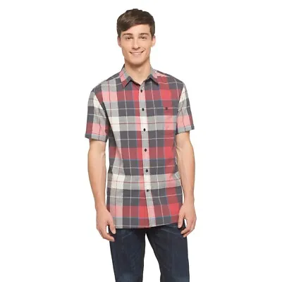 Mossimo Supply Co Men's Athletic Short Sleeve Button Plaid Shirt • $12.97