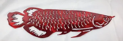 Arowana Fish Metal Wall Art Decor 16  X 5   Red • $34.98