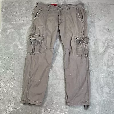 Vintage Jordan Craig Cargo Pants Mens 38x31 Gray Baggy Paratrooper Y2K Skater • $24.95