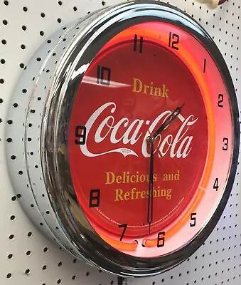 16  Drink Coca-Cola Delicious And Refreshing Coke Sign Neon Clock  • $205.49