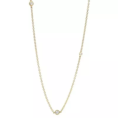 Tiffany & Co Elsa Peretti Sprinkle Diamonds By The Yard Necklace 18K Yellow Gold • $11950