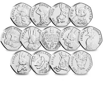 2016 2017 2018 Beatrix Potter Fifty Pence 50p Coins Jemima Peter Rabbit UNC • £2.95
