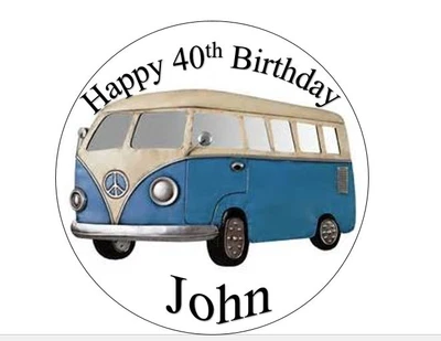 £5.74 • Buy VW Camper Van Cake Topper In ICING Printed Edible Ink 