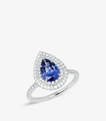 Tiffany & Co. 1.25ct Pear Cut Tanzanite And Diamond Platinum Soleste Ring • £6499