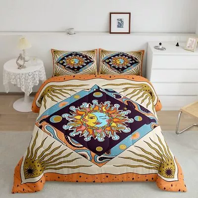 Sun Moon Trippy Comforter Set King Star Galaxy Boho Exotic Bedding Set 3pcs ... • $92.63