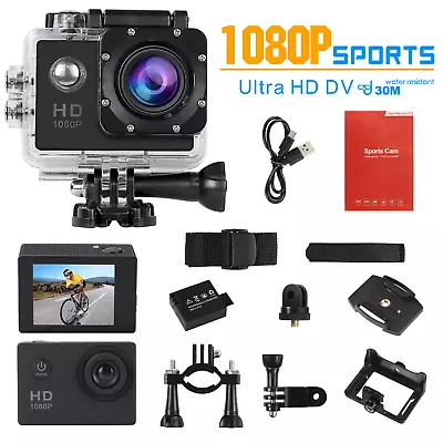 4K Waterproof Action Camera 20 MP Sport Recorder HD 1080P Camcorder Video 170° • $14.94