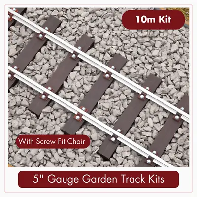 10m -5  Gauge Garden Track Kit - Screw Fit - PNR-5S - PNP Railways • £261