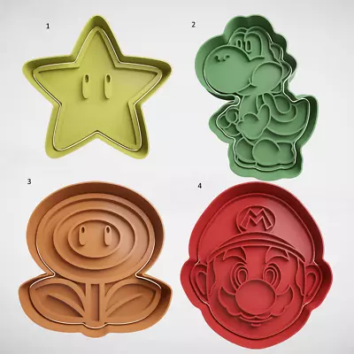 Super Mario Brothers Cookie Cutter Biscuit Fondant Baking Cake Embosser 2pce Set • $8