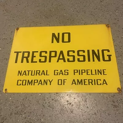 Vintage “No Trespassing” Gas & Oil Antique Porcelain Sign   NICE     L@@K • $55