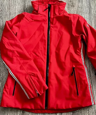 Volkl Womens Red Insulated Full Zip Waterproof 4-way Stretch Ski Jacket Size 8 • $45.49