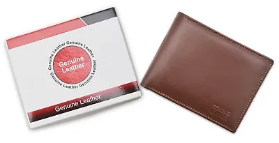 Mens Luxury Wallet Genuine Leather Bi-fold Credit Card Holder Brand New Wallets • £4.49