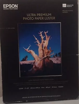 EPSON ULTRA PREMIUM Photo 25 Sheets Paper Luster 17 X22  • $59.22