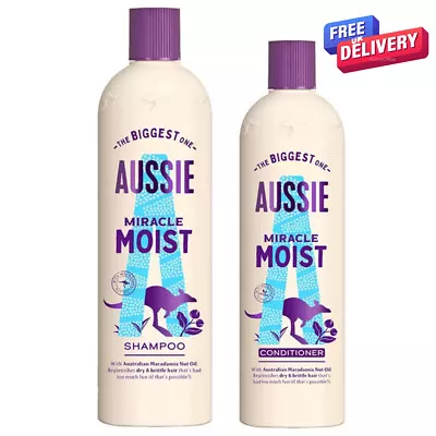 £29.95 • Buy Aussie Miracle Moist Macadamia Nut Oil Hair Shampoo 675ml And Conditioner 470ml