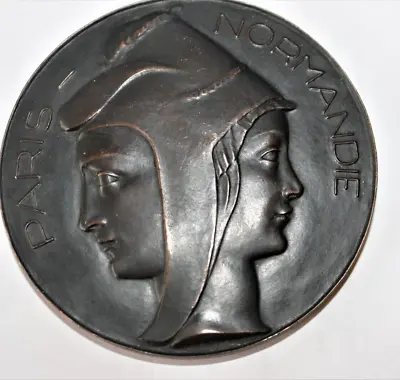 France Medalion Marianne Paris-Normandie 1987 Coeffin Bronze • $75