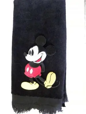 Classic Mickey Mouse Fingertip Towel FREE SHIP  Black Vintage Applique • $12.50