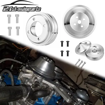 Alternator+Crank +Water Pump V-Belt Pulley Kit For 69+ Small Block Ford 351w 302 • $99.99