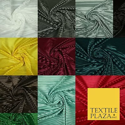 £1.50 • Buy 1cm Wide Pleated Crushed Crinkle Stretch Silky Plisse Satin Fabric Dress 58 