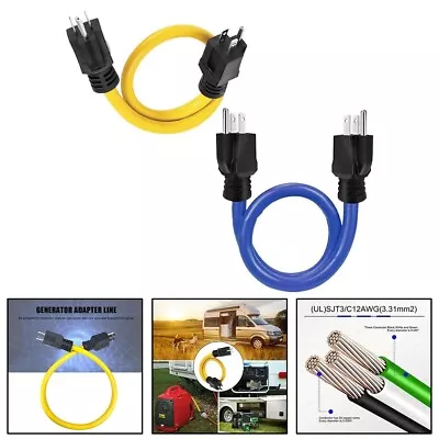 3Prong Plug 12AWG 125V Double Male Extension Cord Generator Adapter For Transfer • $10.49