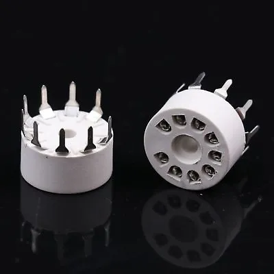 50PCS 9pin B9A Plastic Tube Socket For 12AX712AU76DJ8ECC82 ECC83PCB Mount • $22.99