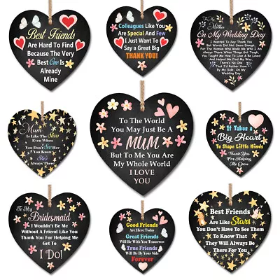 Wooden Heart Plaque Wall Sign For Mum Wedding Friend Sister Keepsake Gift CM0021 • £4.99