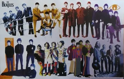 Beatles- Timeline-Poster-Laminated Available-85cm X 55cm-Brand New • $19.99