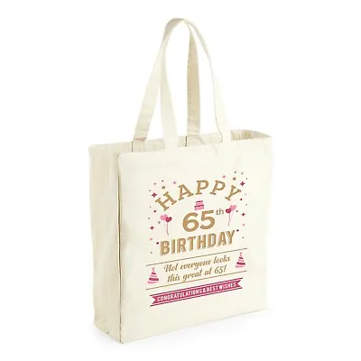 £12.95 • Buy 65th Birthday Gift Idea For Her Women Lady Shopping Bag Present Tote 65