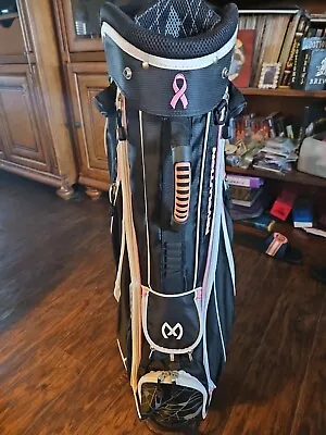 Maxfli Revolution Cart 5 Way Golf Bag Breast Cancer Aware W/ Rain Cover Pink NEW • $125