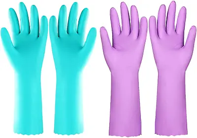 Eygood Latex Free Washing Up Gloves Non-Slip Dishwashing Gloves With Cotton For • £18.44