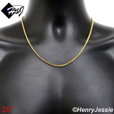 20 MEN Stainless Steel 2mm Gold Plated Franco Cuban Curb Box Chain Necklace*N150 • $15.99