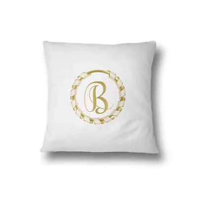 Gold Ring Ribbon Border Filled Cushion Bedroom Decoration • £9.99