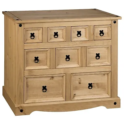 Corona Merchant 4+3+2 Drawer Chest Of Drawers Mexican Solid Pine Rustic • £119.99