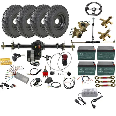 Go Kart Electric Rear Axle Kit Differential Motor Battery DIY ATV Quad Go Cart • $69.88