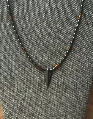 Men's Women's Black Copper Magnetic Hematite Necklace With Arrowhead Pendant • $40.99