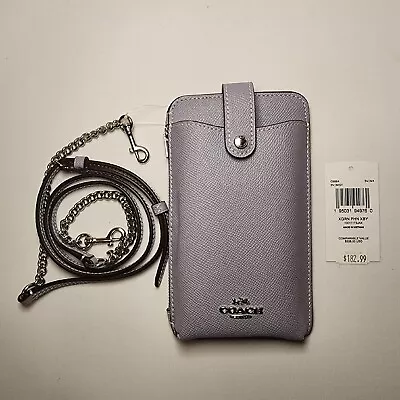 NWT Coach C6884 North/South Phone Crossbody In Crossgrain Mist Purple • $213.71