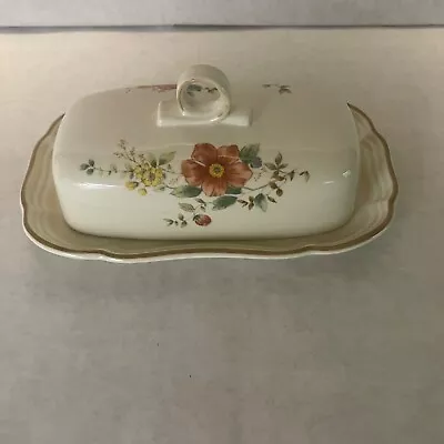 Mikasa Heritage Capistrano Covered Butter Dish Flower Bird Cottage Core • $25