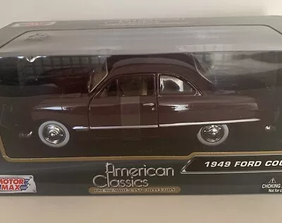 Motor Max American Classics 1:24 Scale Die-Cast 1949 Ford Coupe Burgundy • $14.95