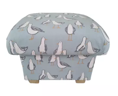 Storage Footstool Clarke Seagulls Laridae Fabric Footstall Pouffe Duck Egg Birds • £136.45