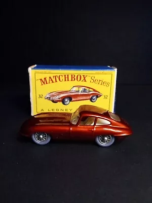 Matchbox #32B Jaguar XKE 1962 RARE GPW In Original D Box • $235