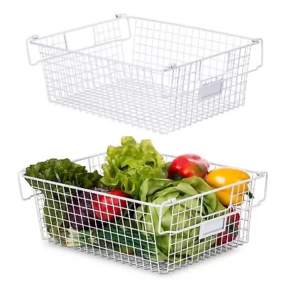 [2x] Extra Large Wire Basket Wire Baskets For Storage Pantry Set Of 2 Wire ... • $41.13