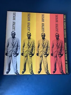 Lightnin Hopkins Album LP Folkways Records FS 3822 With Inserts Repress 165 W St • £90