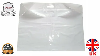 £3.99 • Buy 10 Extra Large 22  X 25  X 3  Strong White Patch Handle Plastic Carrier Bags