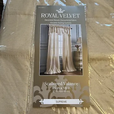 Royal Velvet Supreme Valance 85 In X 18 In Soft Gold Scalloped Valance New • $14.99