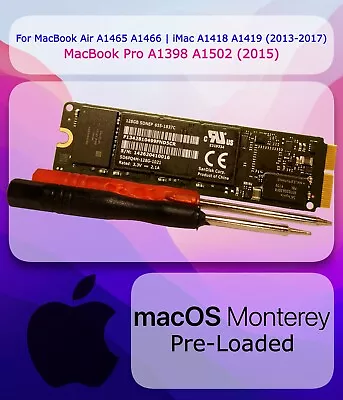 OEM 128GB SSD For 2015 MacBook Pro A1502 Air A1466 | Monterey Loaded************ • $29.99