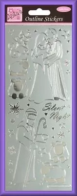 ANITA'S Peel Offs MARY JOSEPH NATIVITY Shepherds SILVER 8101909 Silent Night • £1.74