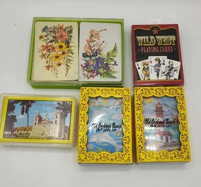 Lot Of 5 DECKS Of CARDS 3 NEW & 2 Used Playing Cards Bridge Maine Hallmark  • $11.99